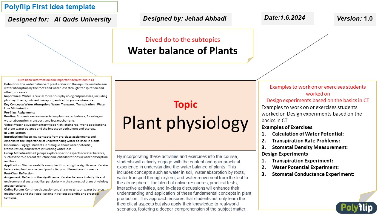 First idea- Water Balance